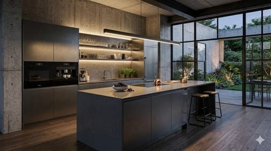 Kitchen Set Industrial dengan Kitchen Island
